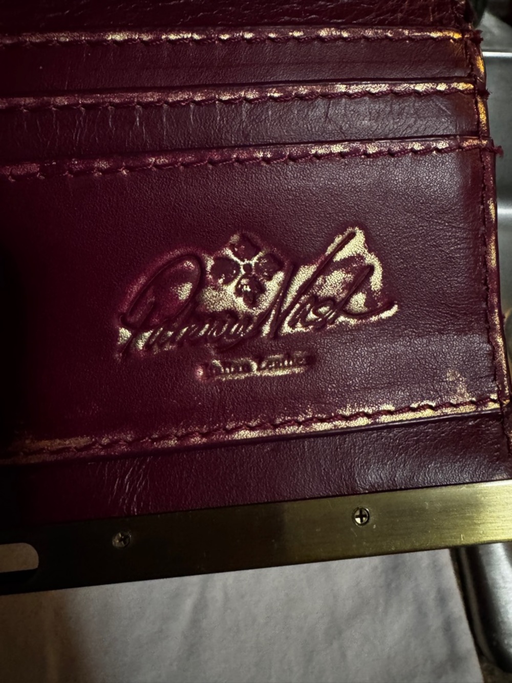 Women's Embossed Paisley Top-Handle Bag in Deep Burgundy. Patricia Nash - Picture 8 of 11